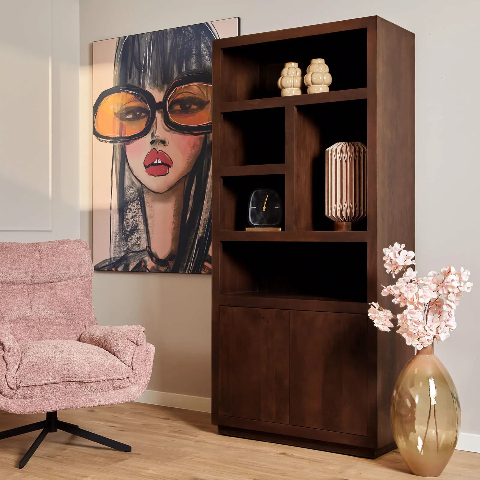 Shelf Cabinet Brussel Brown | 90 cm - Starfurn
