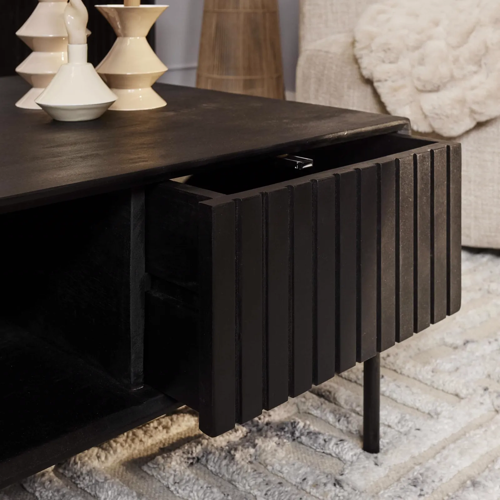 Coffee table Madison Black | 80 cm | Square - Starfurn