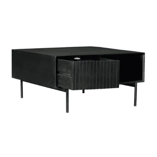 Coffee table Madison Black | 80 cm | Square - Starfurn