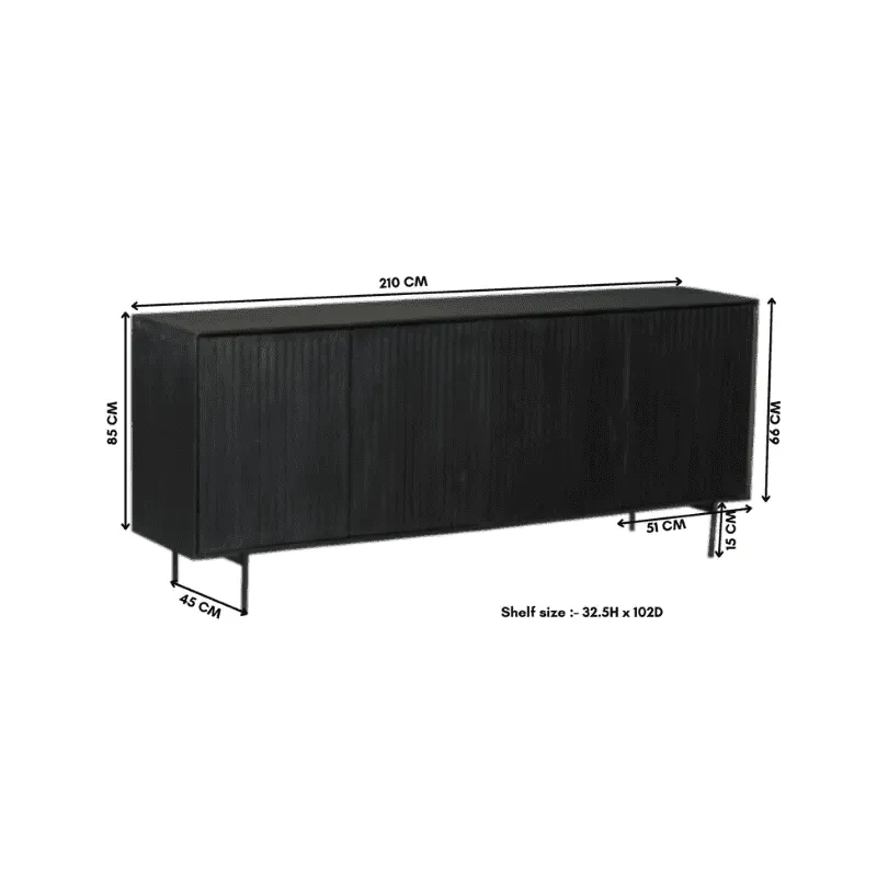Sideboard Madison Black | 210 cm - Starfurn