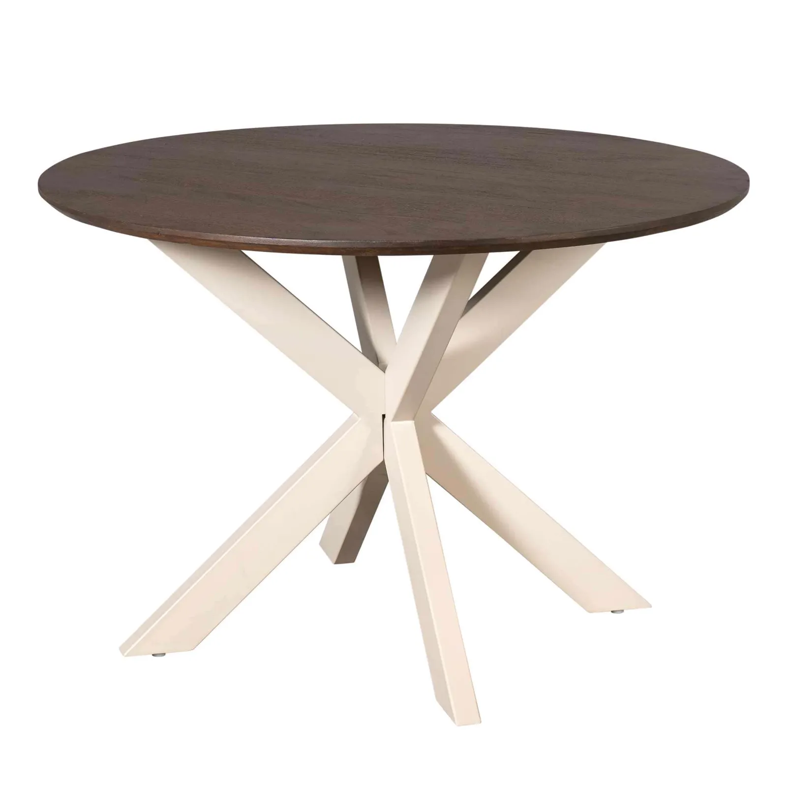 Round Dining Table Madison Brown Sand Leg Mango Wood 110 cm - Starfurn