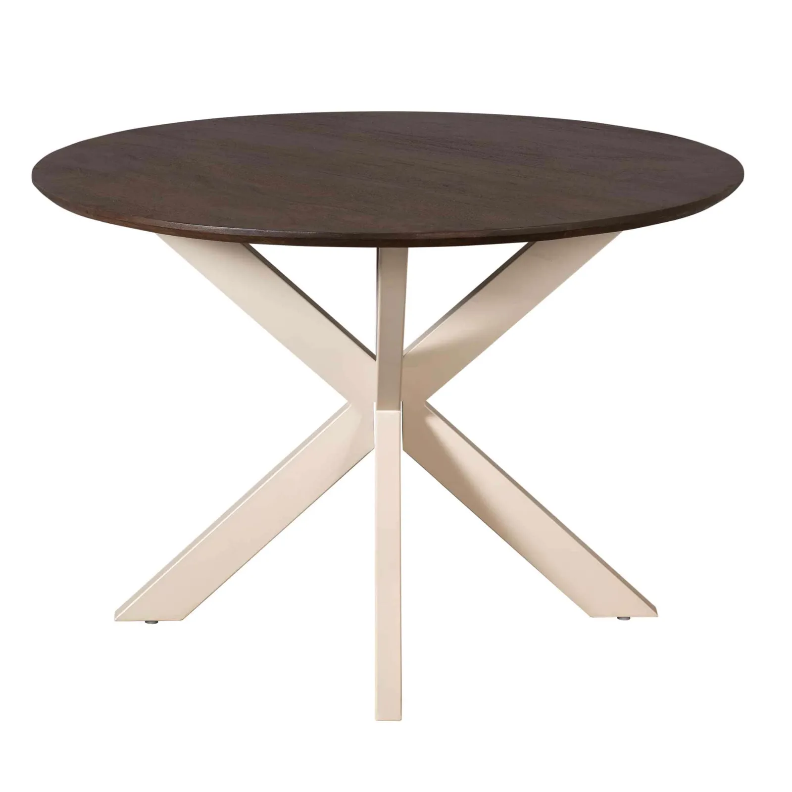 Round Dining Table Madison Brown Sand Leg Mango Wood 110 cm - Starfurn