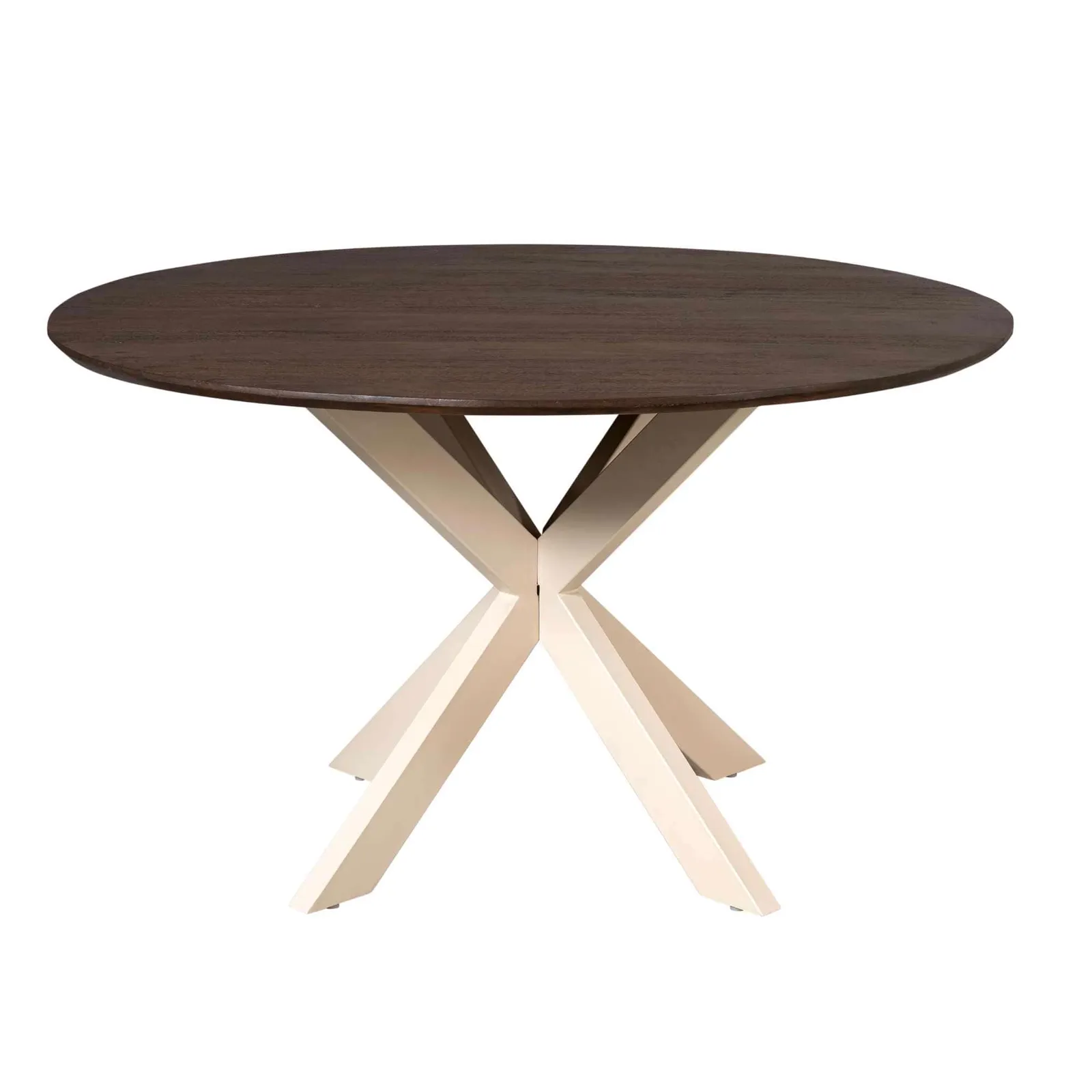 Round dining table Madison Brown Sand Leg Mango Wood 130 cm - Starfurn