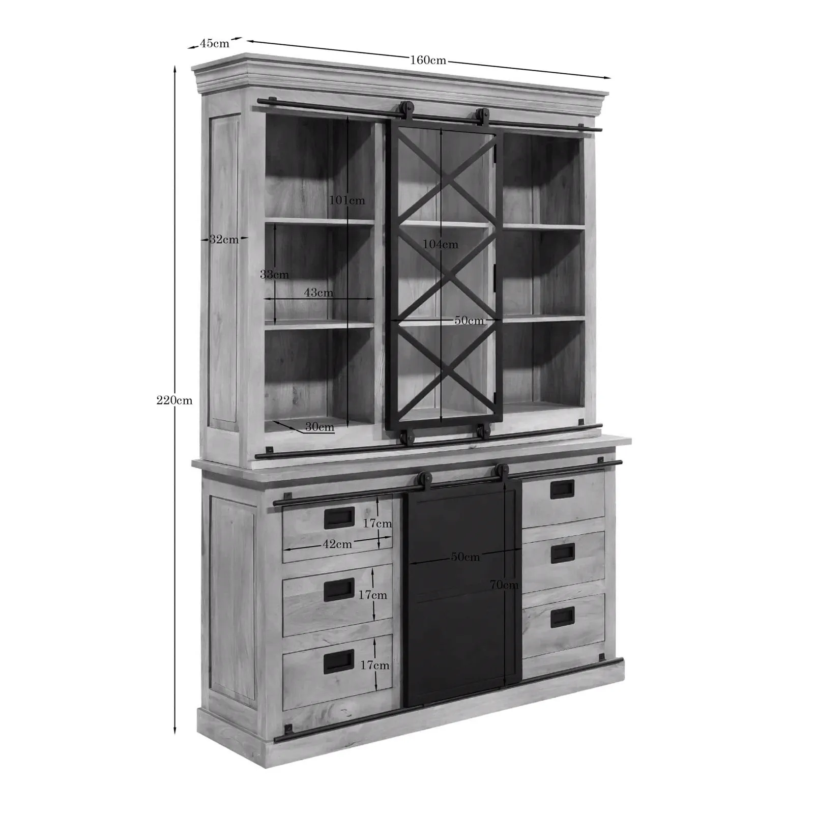 Display cabinet Fresno | 160 cm - Starfurn