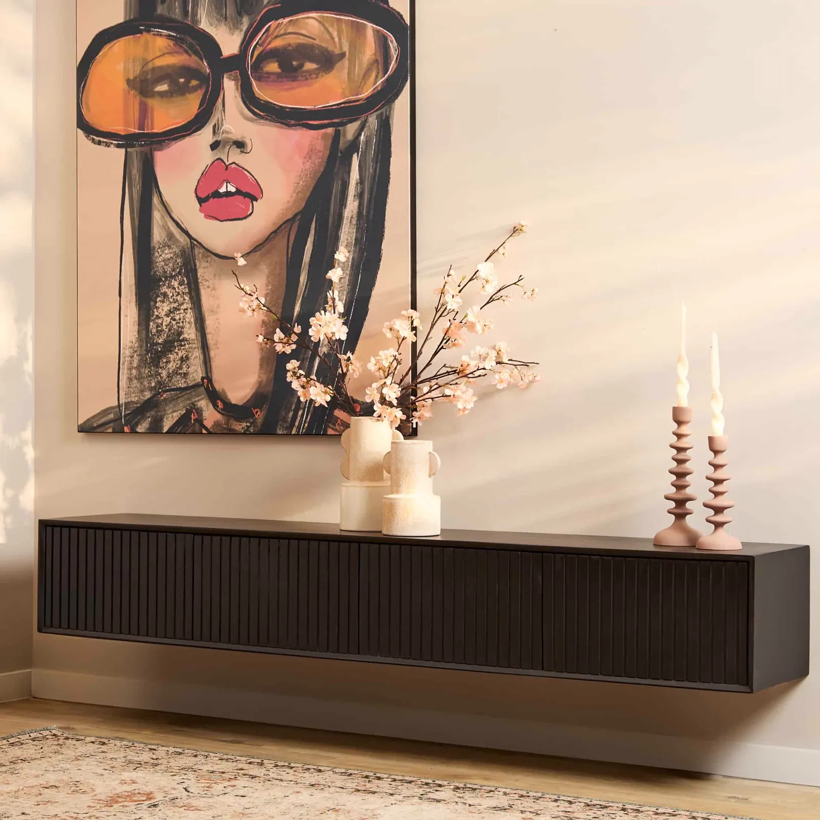 Floating TV Unit Madison Black | 200 cm - Starfurn