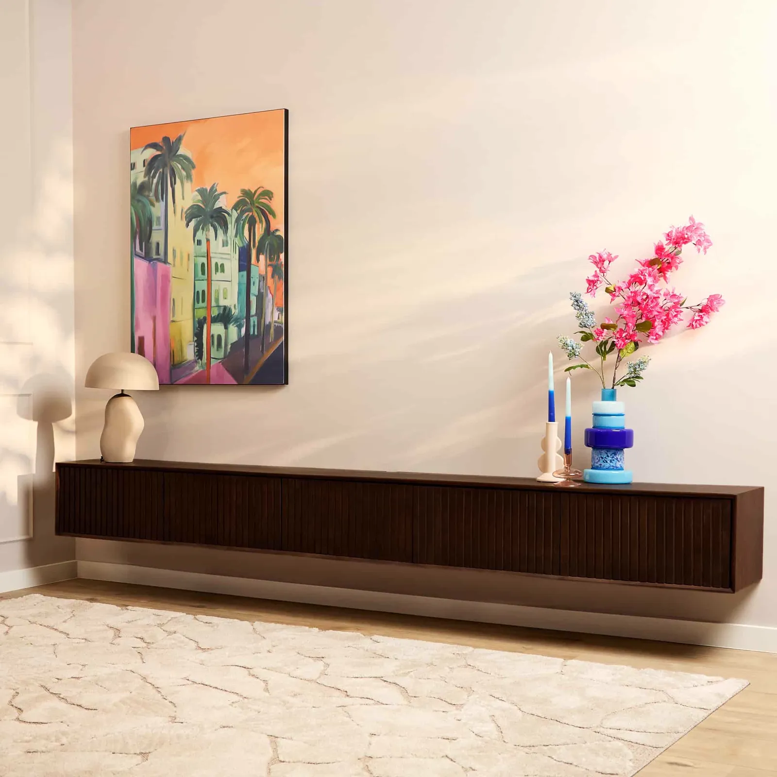 Floating TV unit Madison Brown | 280 cm - Starfurn