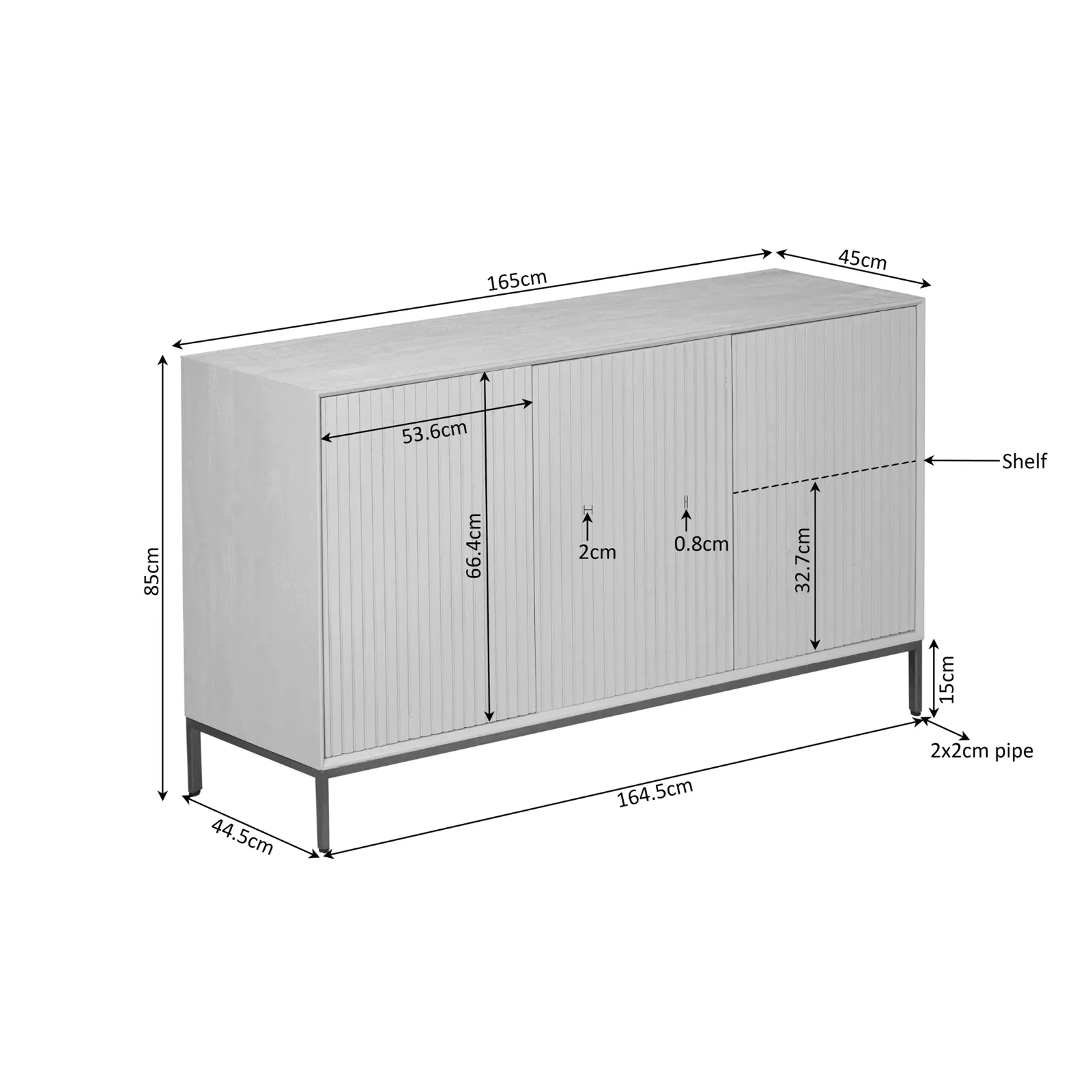 Sideboard Madison Natural | 165 cm - Starfurn