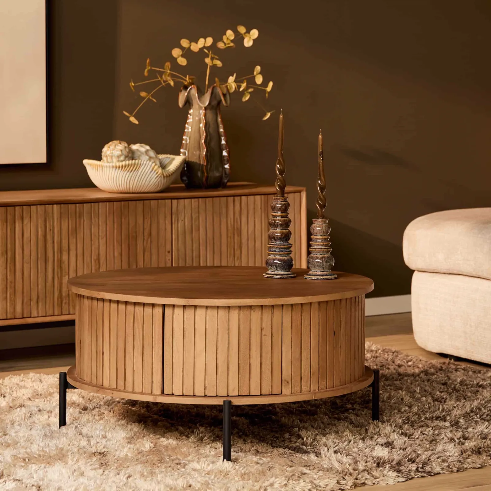 Madison Natural Coffee Table | 80 cm | Round - Starfurn