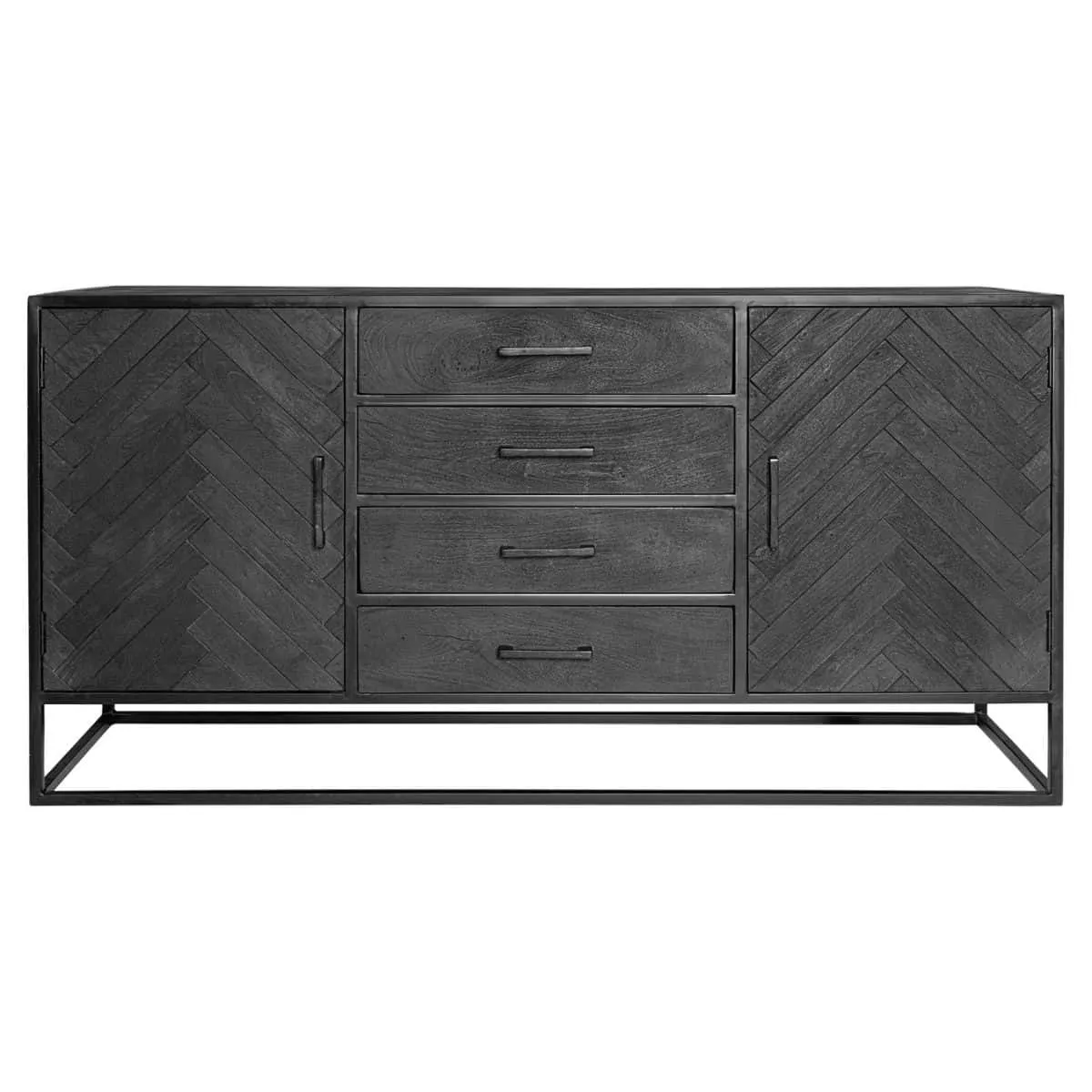 Sideboard New York Black Mango Wood 165 cm - Starfurn
