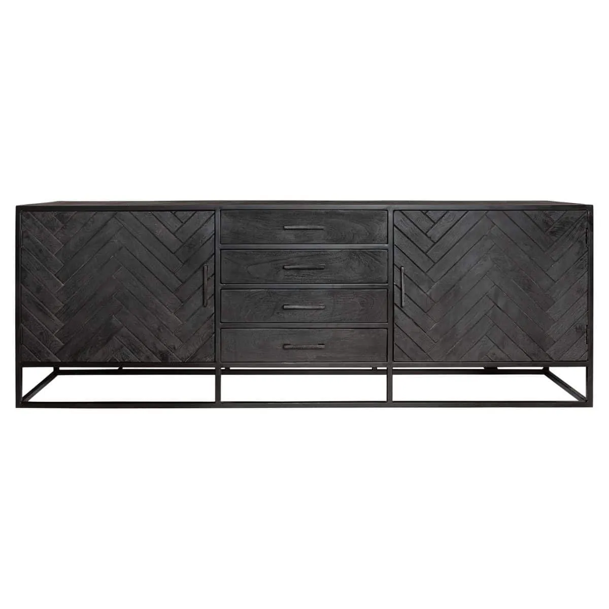 Sideboard New York Black Mango Wood 210 cm - Starfurn