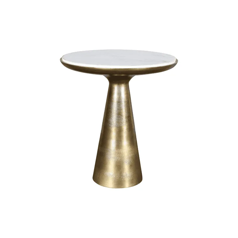Side Table Essy White Marble/Metal 45 cm - Starfurn