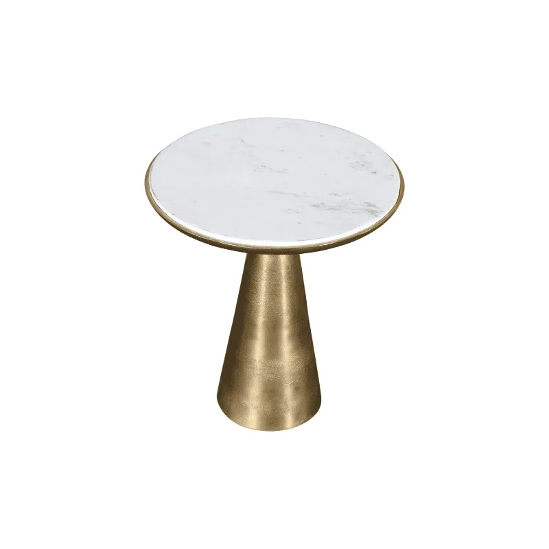 Side Table Essy White Marble/Metal 45 cm - Starfurn