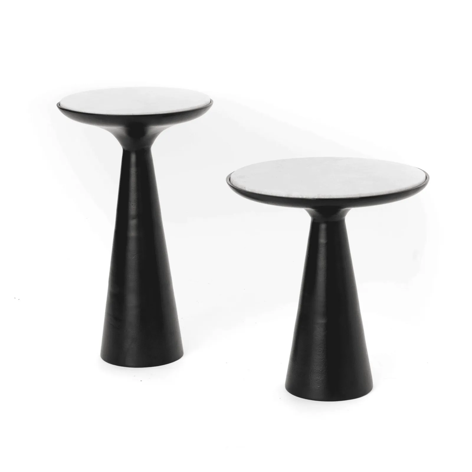 Side Table Essy Black Marble & Metal 38 cm - Starfurn