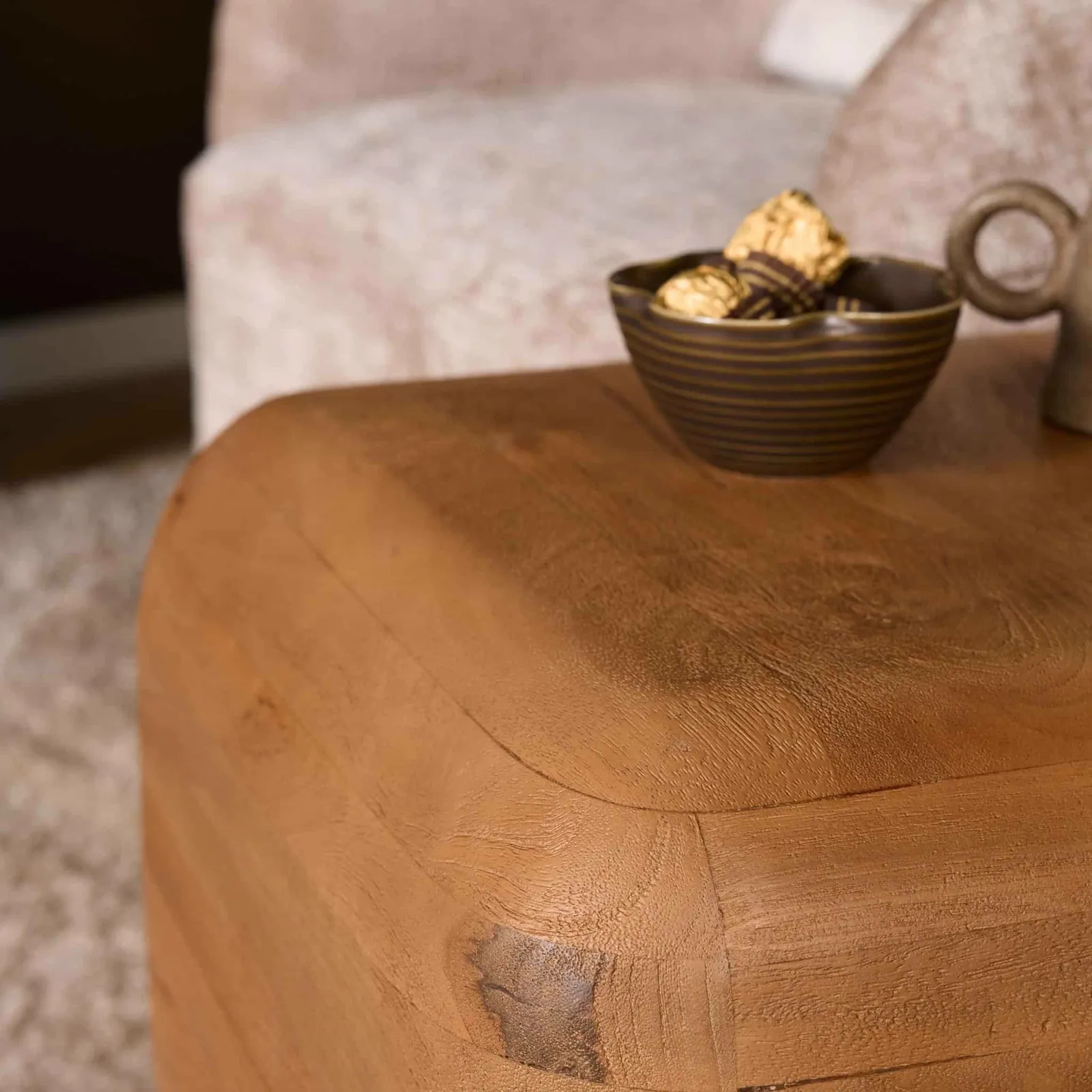 Side Table Fedde Natural Mango Wood 45 cm - Starfurn