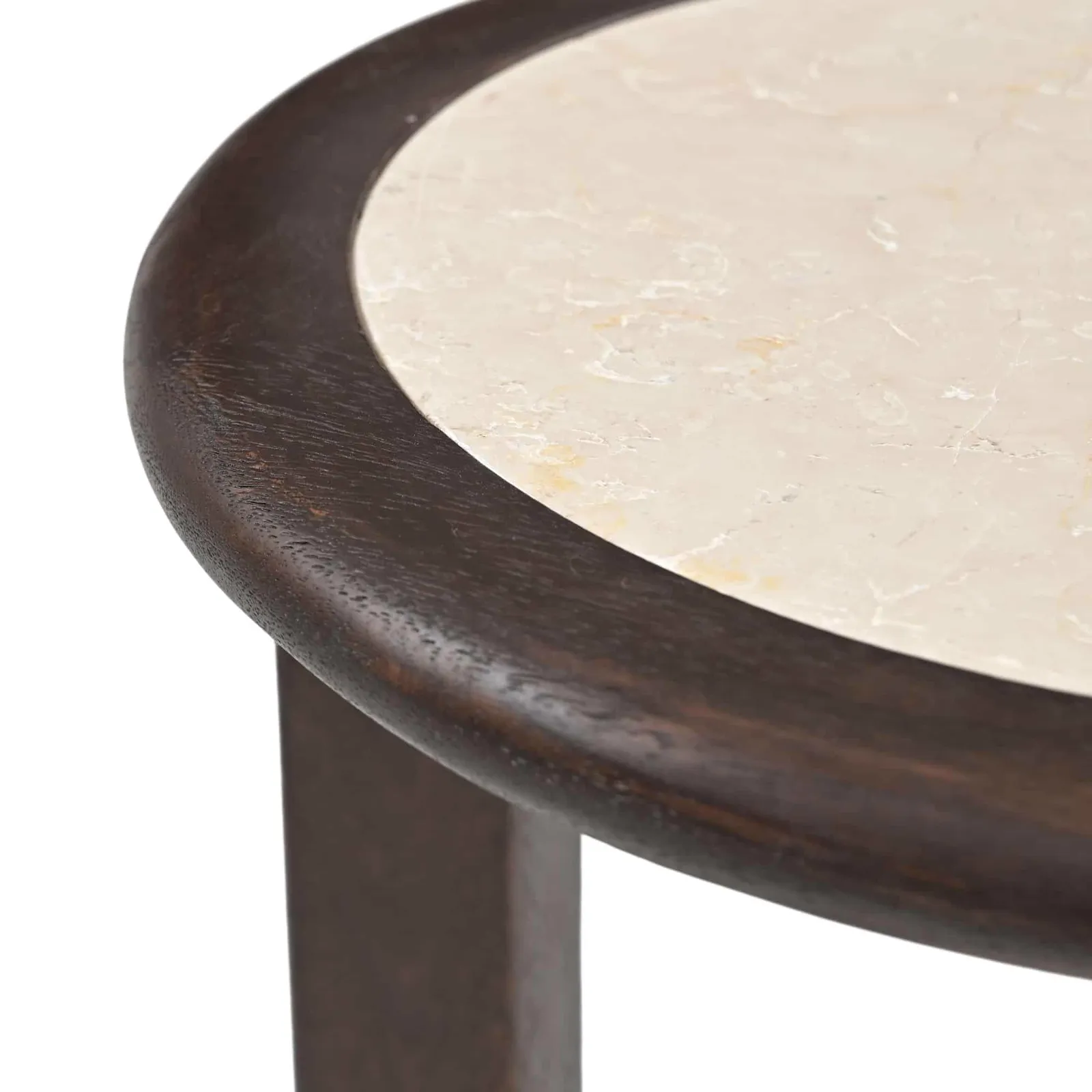Side table Vinn Brown Travertine 45 cm - Starfurn