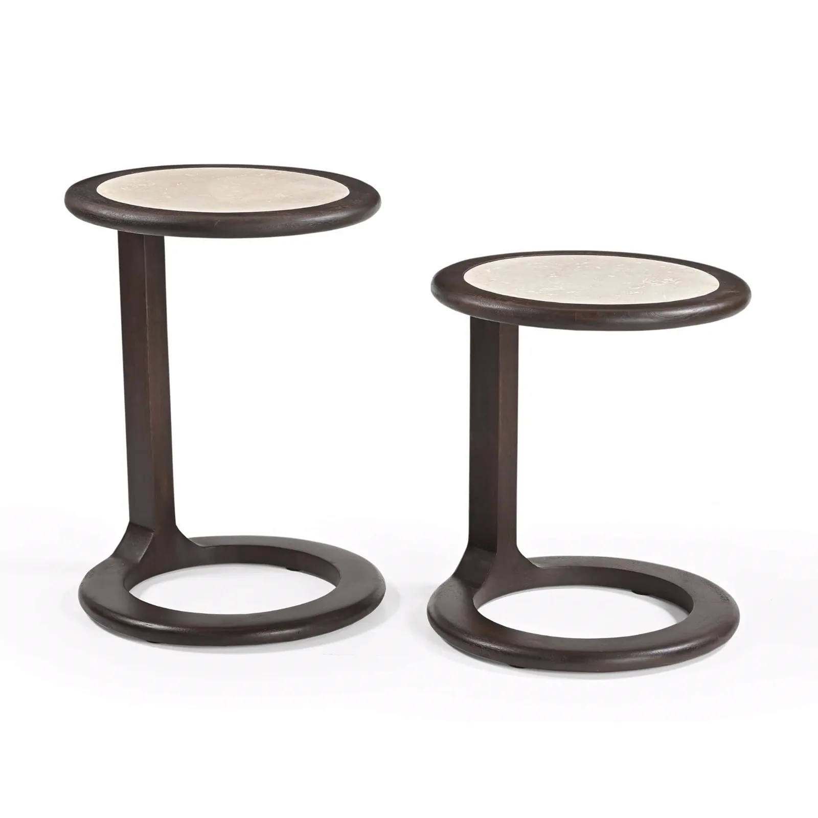 Side table Vinn Brown Travertine 45 cm - Starfurn