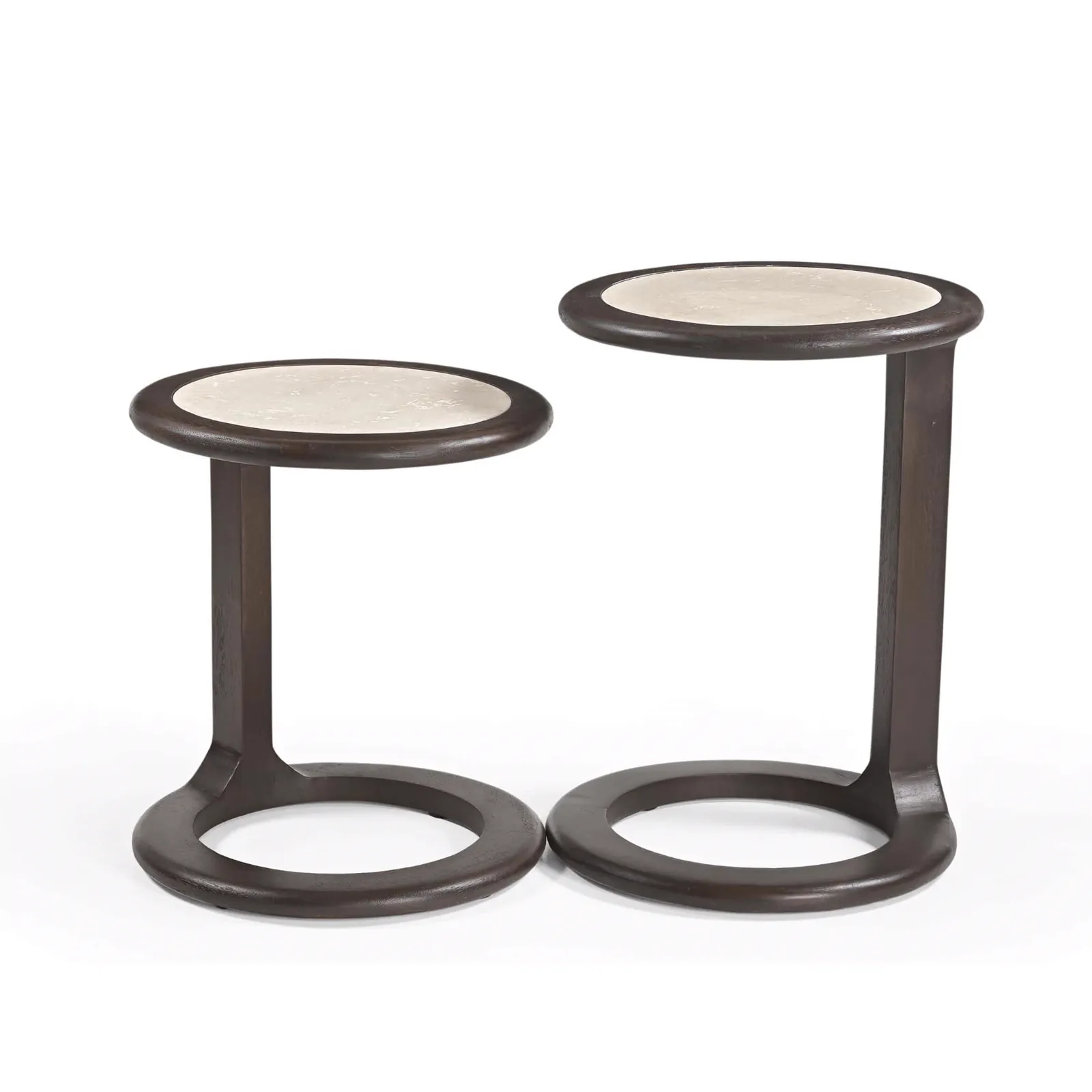 Side table Vinn Brown Travertine 45 cm - Starfurn