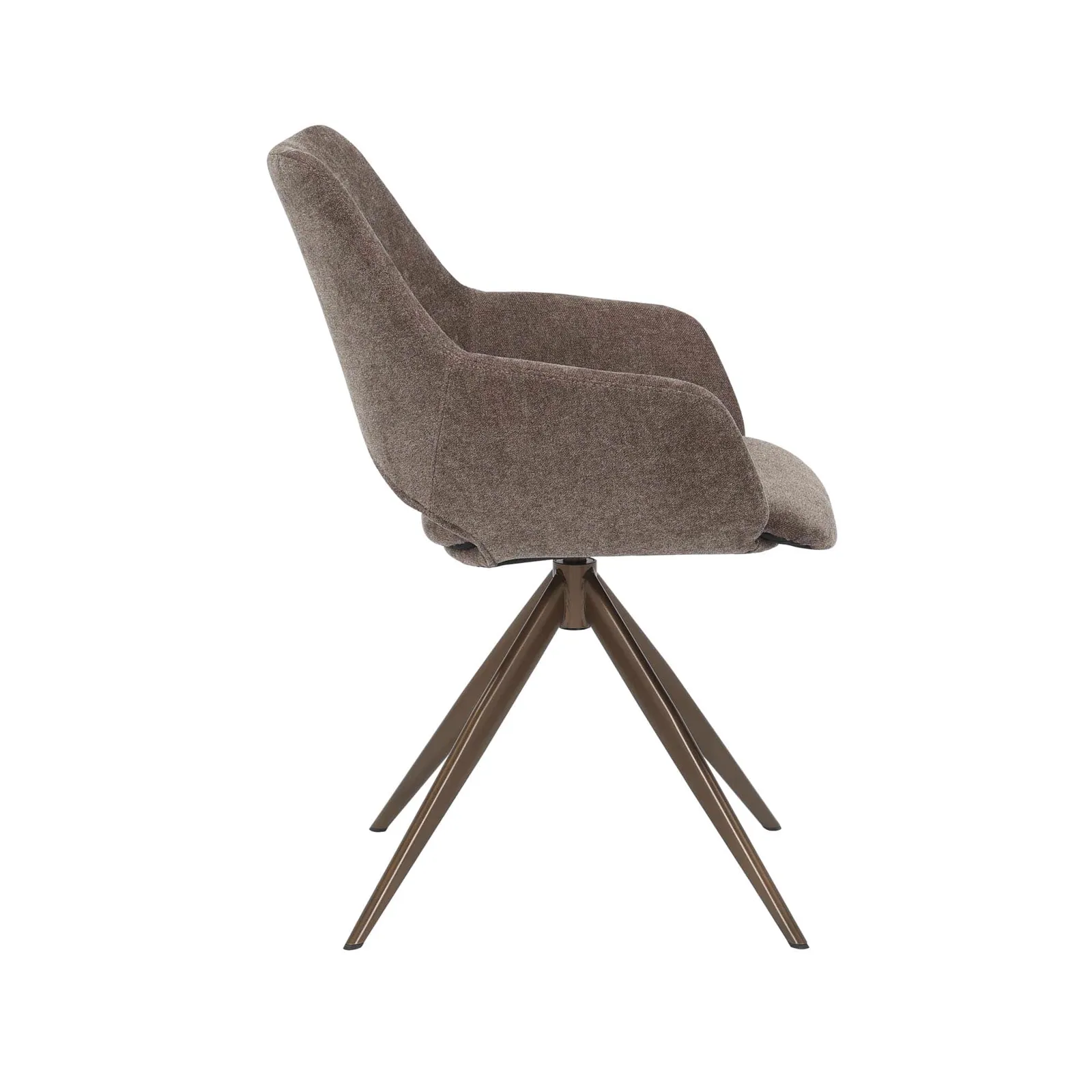 Drehbarer Esszimmerstuhl Daisy Beige in einem modernen Esszimmer mit Holzboden und Betonwand - Starfurn - Braun
