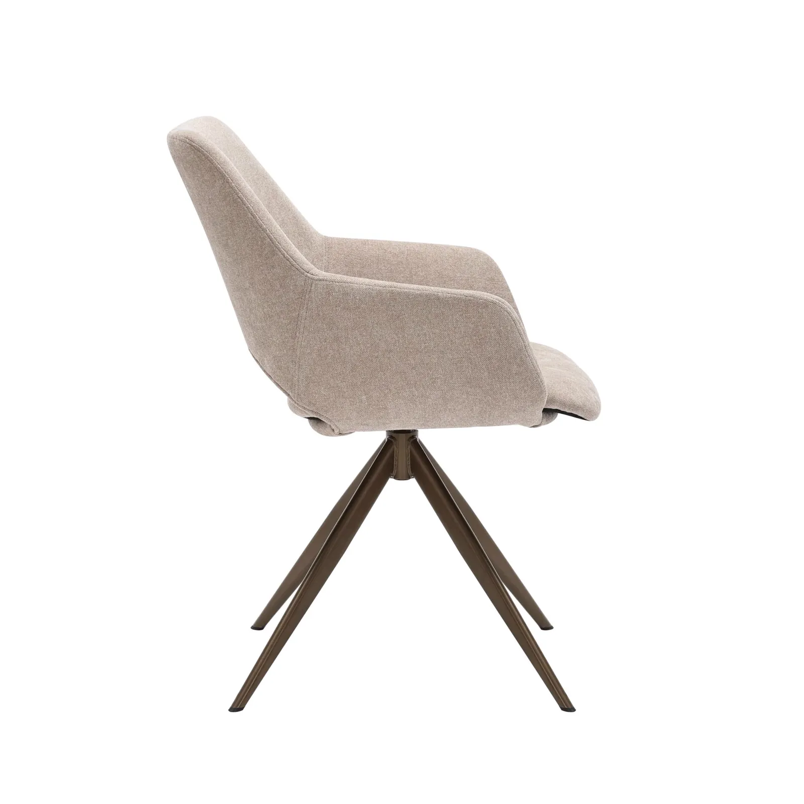 Drehbarer Esszimmerstuhl Daisy Beige in einem modernen Esszimmer mit Holzboden und Betonwand - Starfurn - Beige
