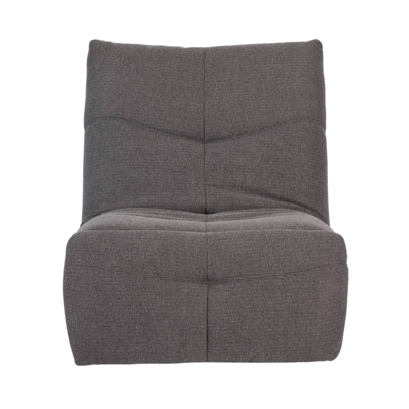 Der Relaxsessel Lazy in Dark Grey auf weißem Hintergrund, von vorne fotografiert - Starfurn