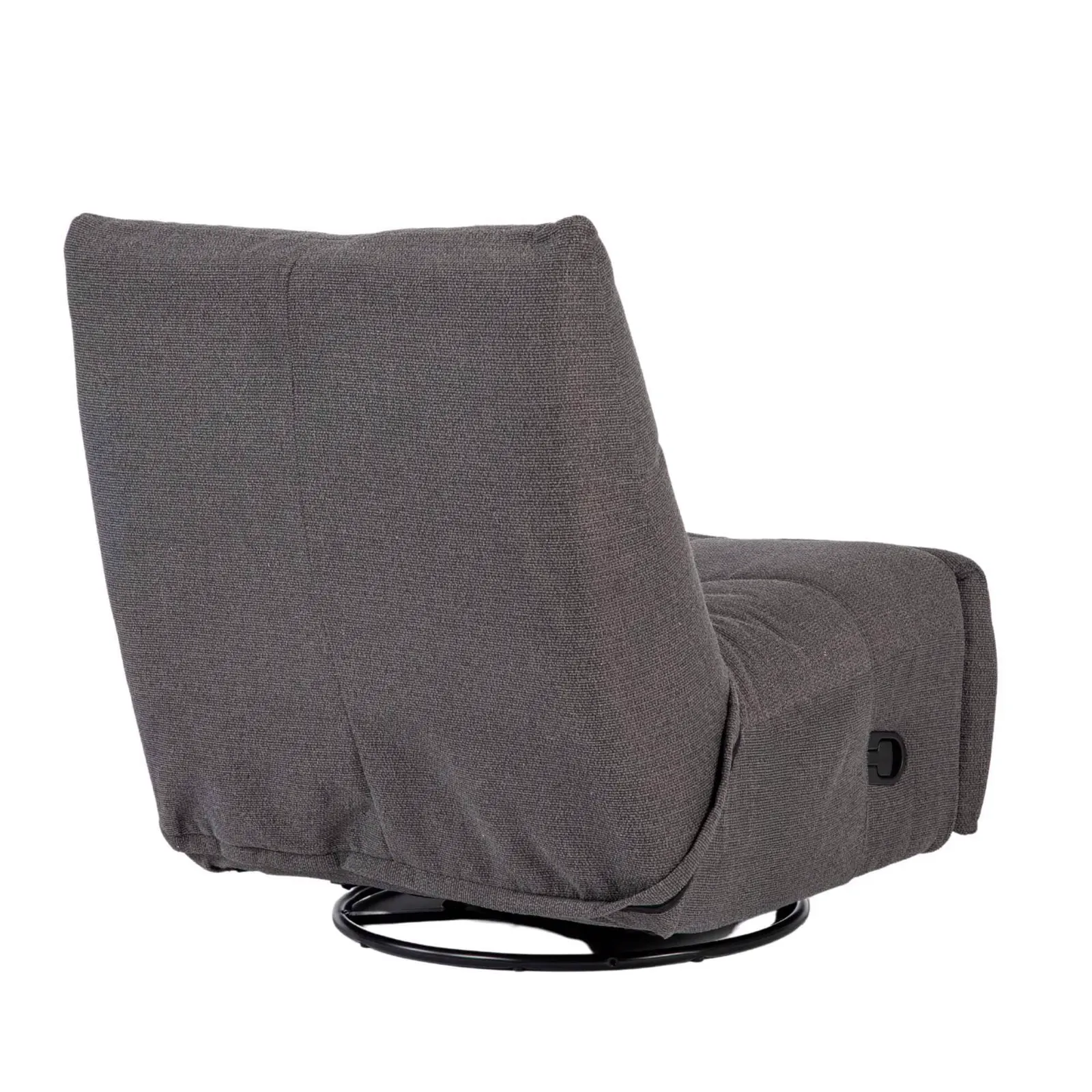 Der Relaxsessel Lazy in Dark Grey, von hinten auf weißem Hintergrund - Starfurn