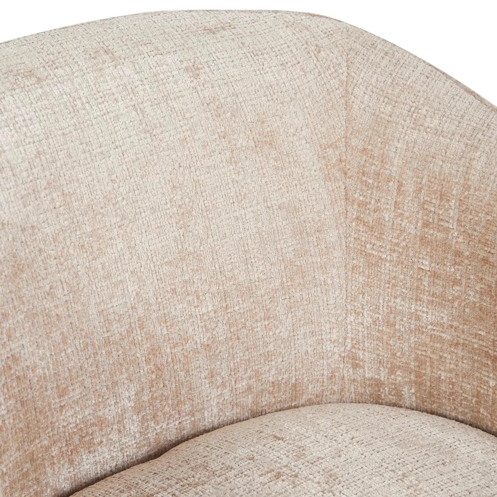 Detailaufnahme des beigefarbenen strukturierten Stoffes des Drehbarer Sessel Yara Beige - Starfurn