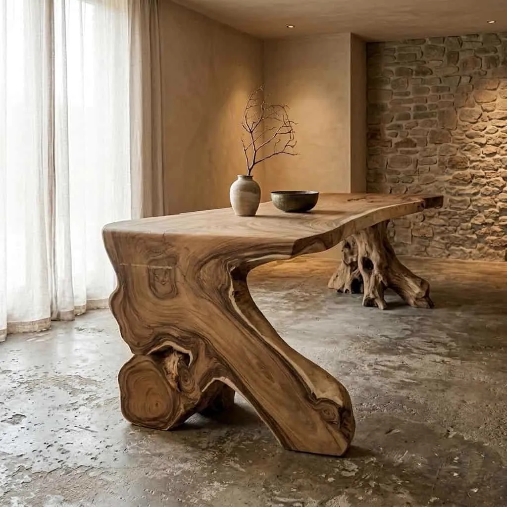 Suarholz Baumstammtisch Organisch | Root Fuß 365 cm