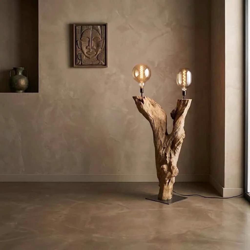 Vloerlamp Jose | Massief Teakhout