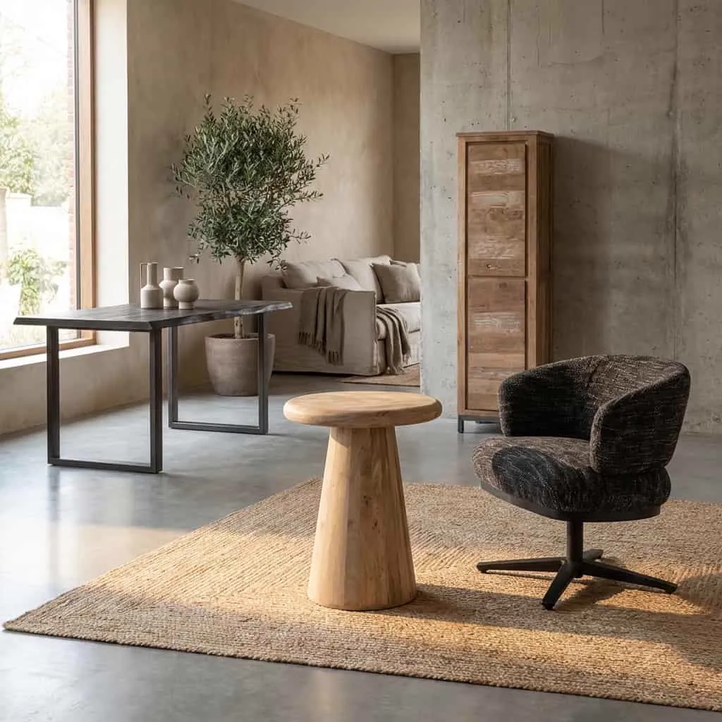 Asti Side Table round natural - Tower Living