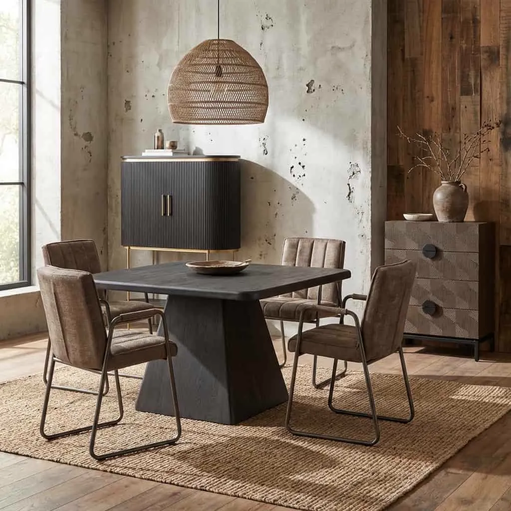 Asti Dining Table square olive brown - Tower Living