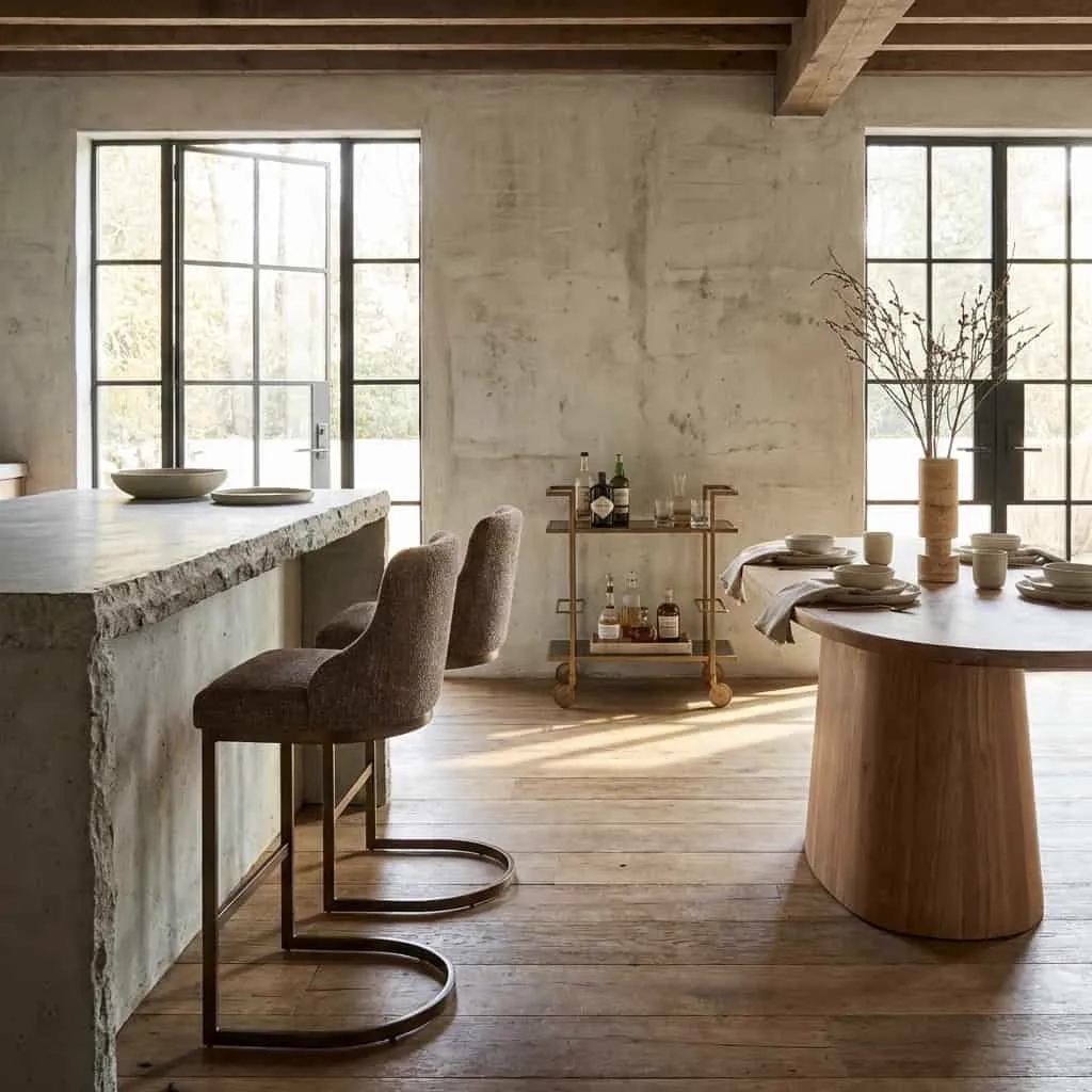 Barstoel Bolton brown tweed (set van 2) - Richmond Interiors