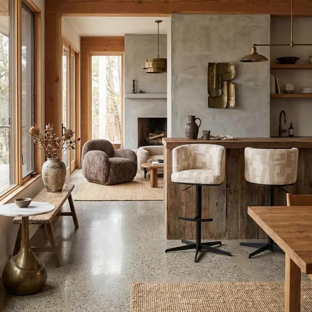 Barhocker Cheyenne beige graffic drehbar - Richmond Interiors