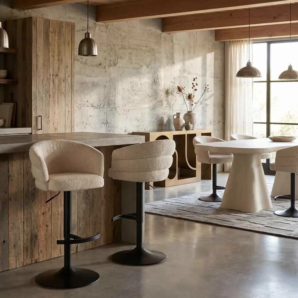 Barhocker Nikki Niagara Beige drehbar feuerhemmend - Richmond Interiors