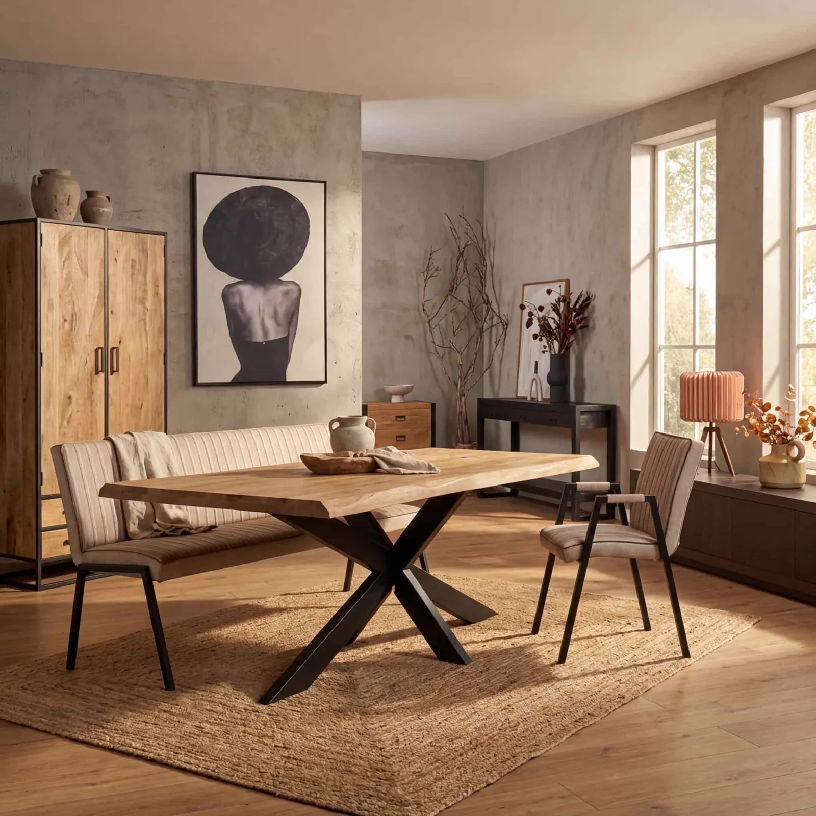 Boomstamtafel Dakota Naturel Mangohout 200 cm - Starfurn