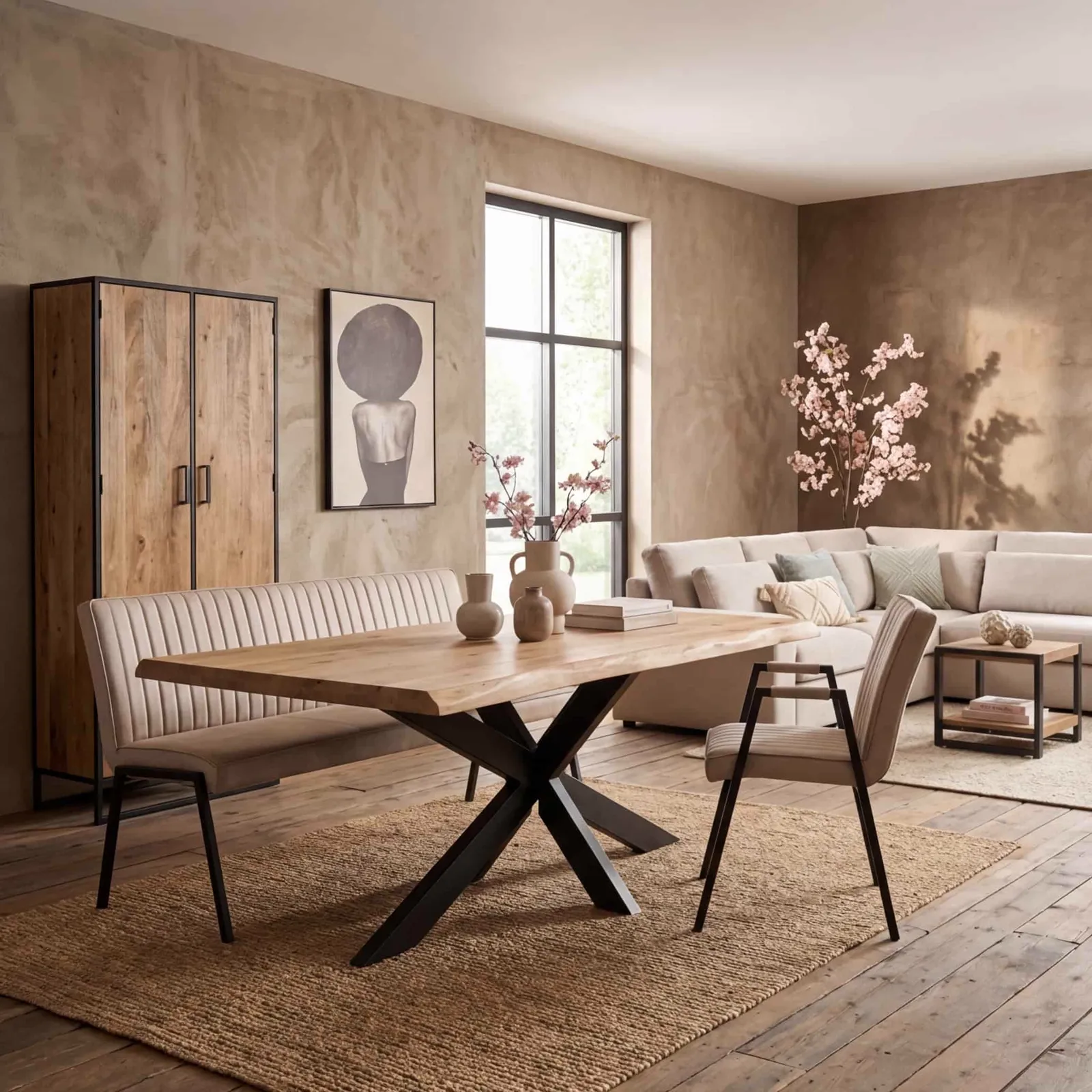 Boomstamtafel Dakota Naturel Mangohout 220 cm - Starfurn