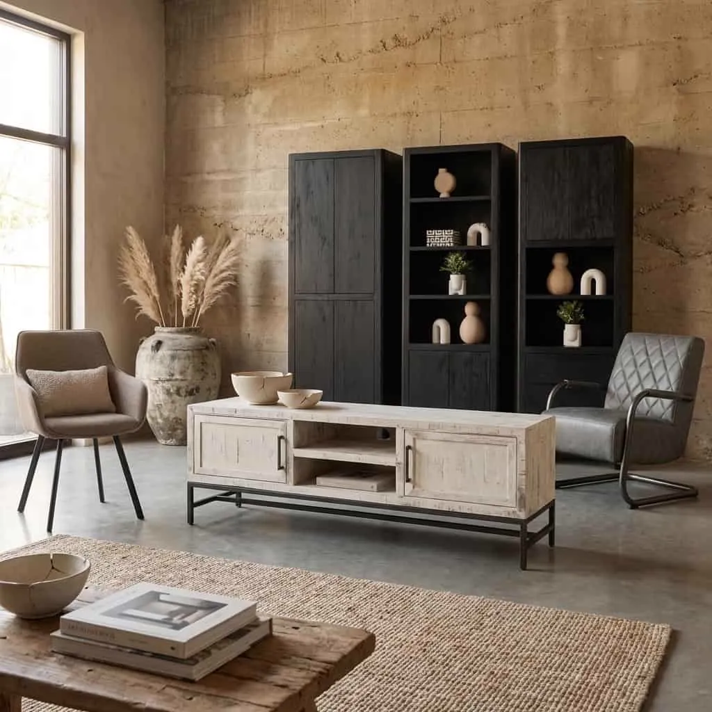 TV-Möbel Carini Gebrochen Weiß - Tower Living