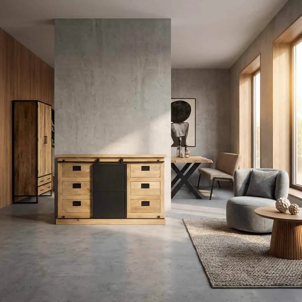 Sideboard Fresno Natur Mangoholz 160 cm - Starfurn