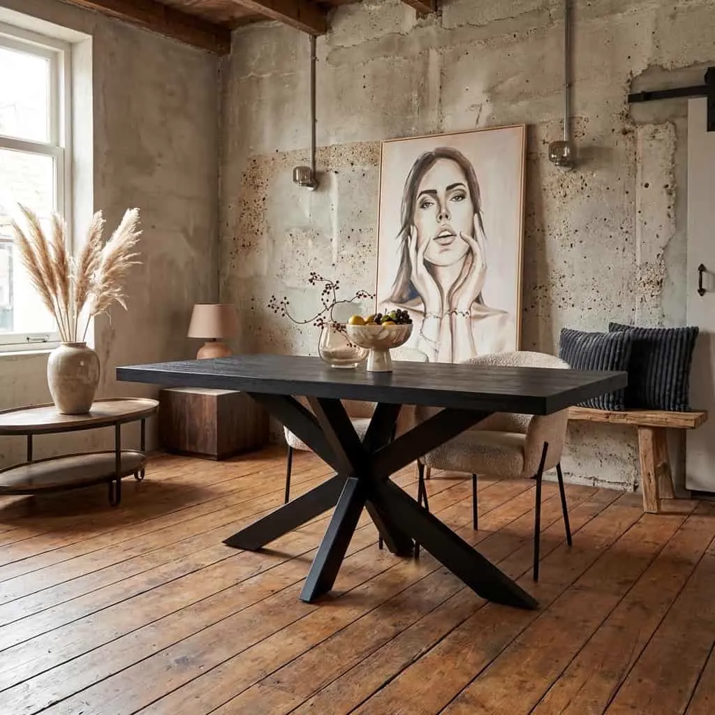 Eettafel Denver Black | 160 cm | Rechthoek - Starfurn
