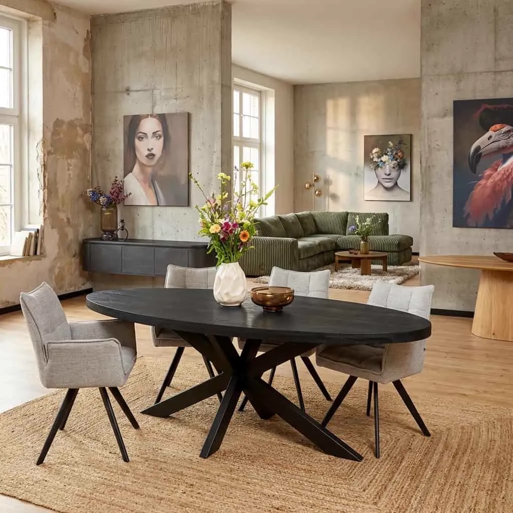 Eettafel Denver Black | 210 cm | Ovaal - Starfurn