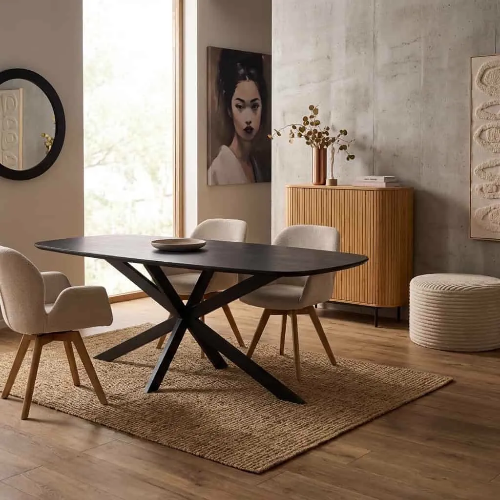 Eettafel Elegance Black | 200 cm | Deens ovaal - Starfurn