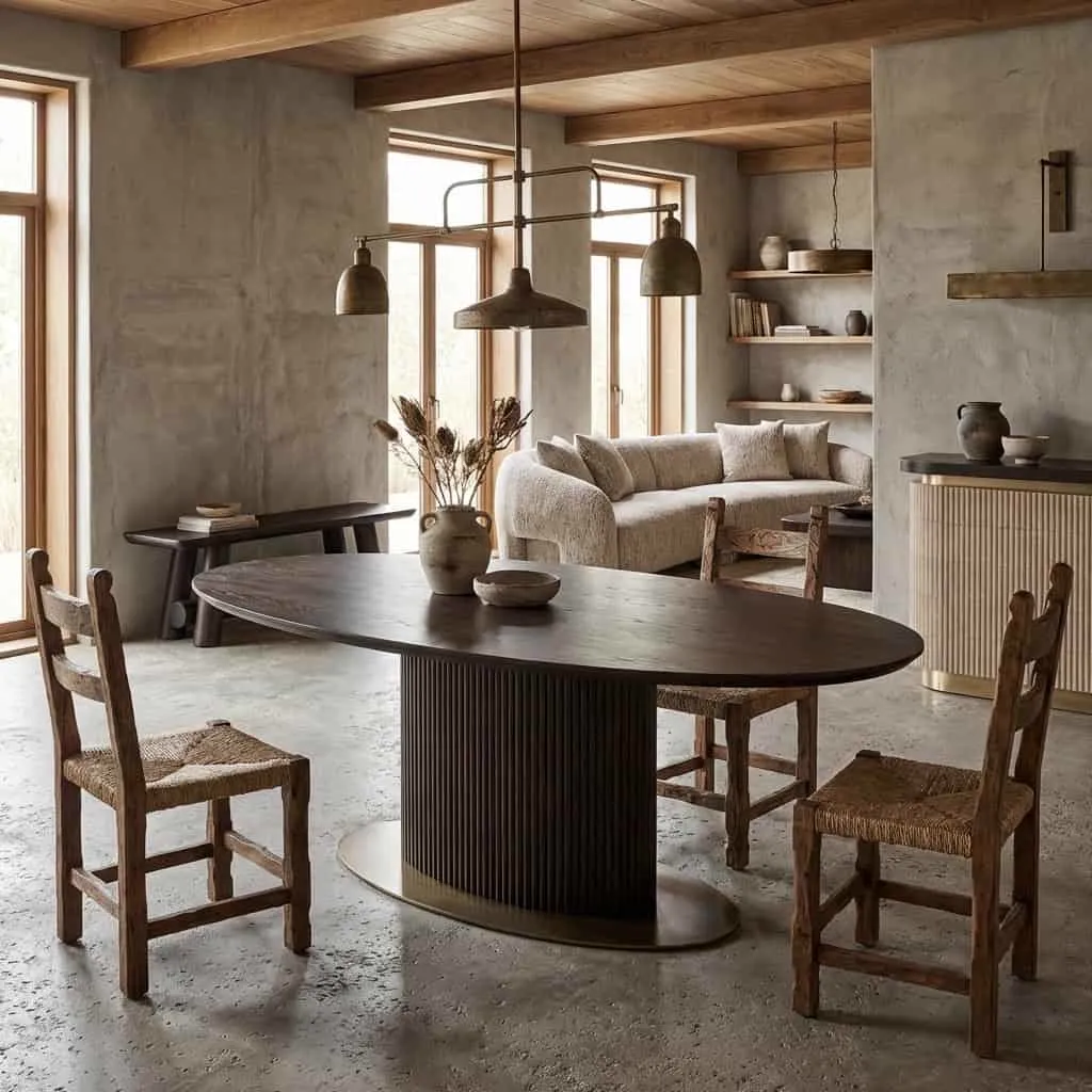 Luxor brown oval dining table 235 - Richmond Interiors