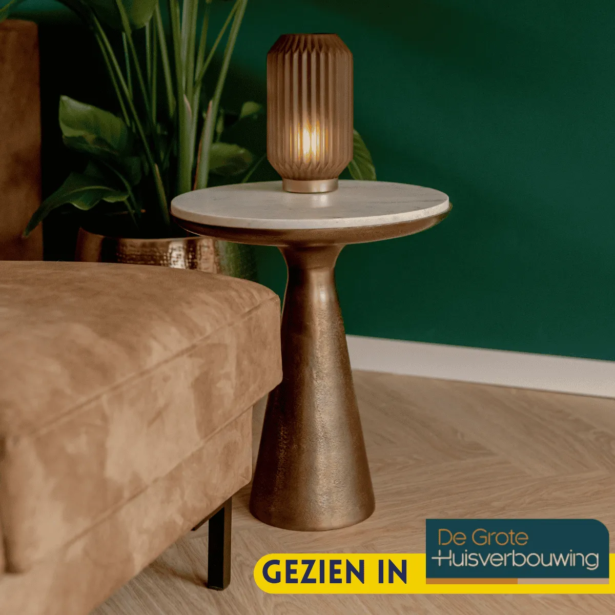 Side Table Essy White Marble/Metal 45 cm - Starfurn