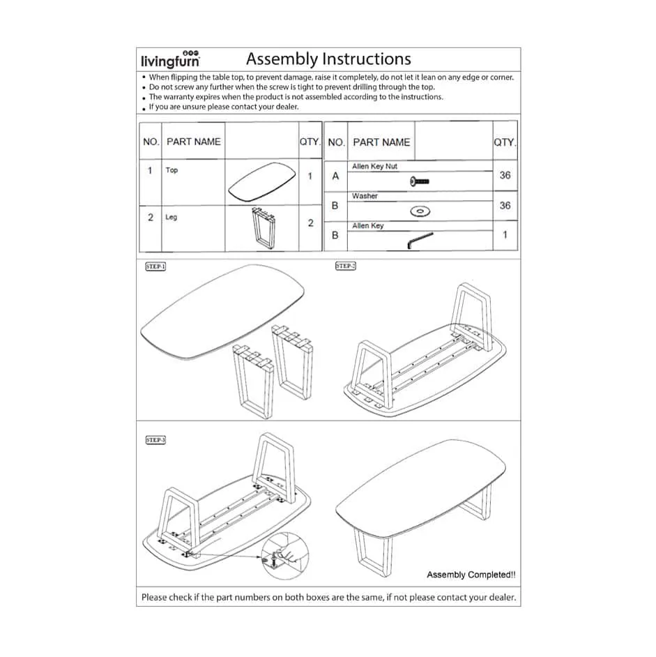 Cortez Dining Table 270 cm - Livingfurn