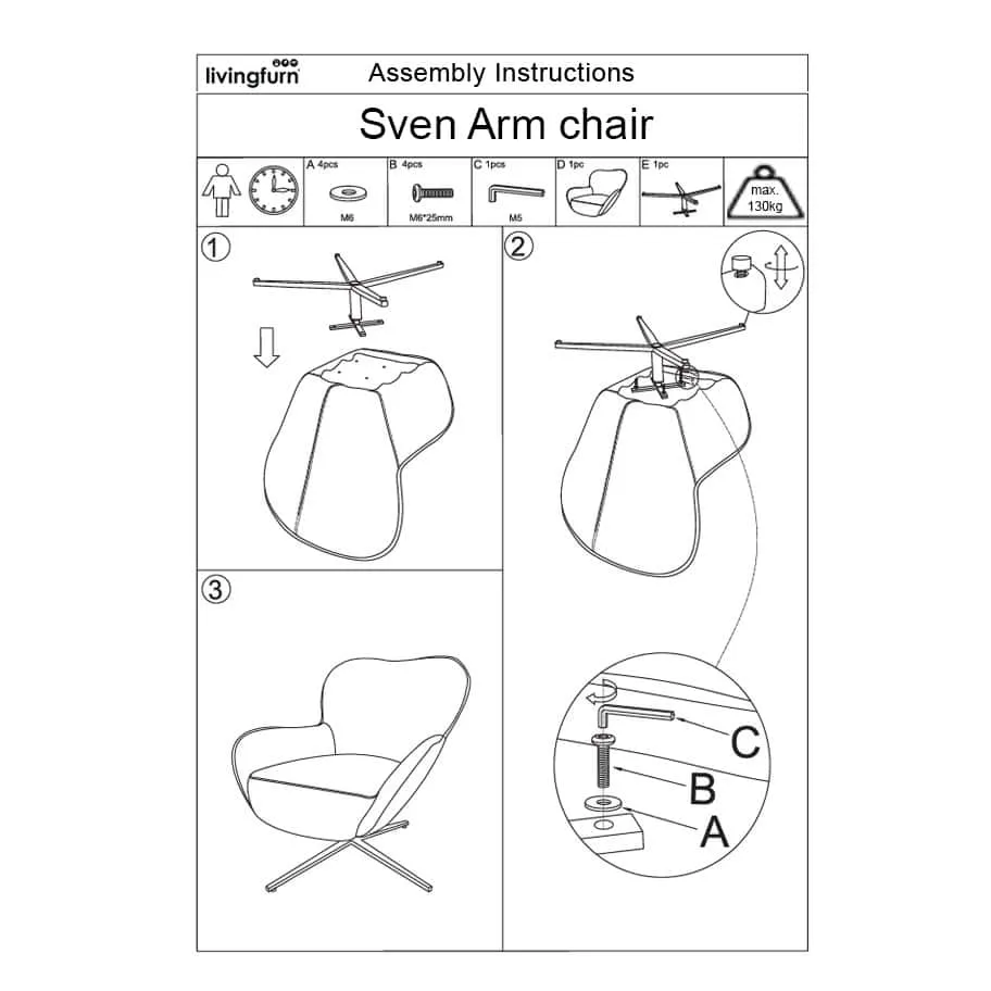 Sven Armchair Bisque Oasis - Livingfurn