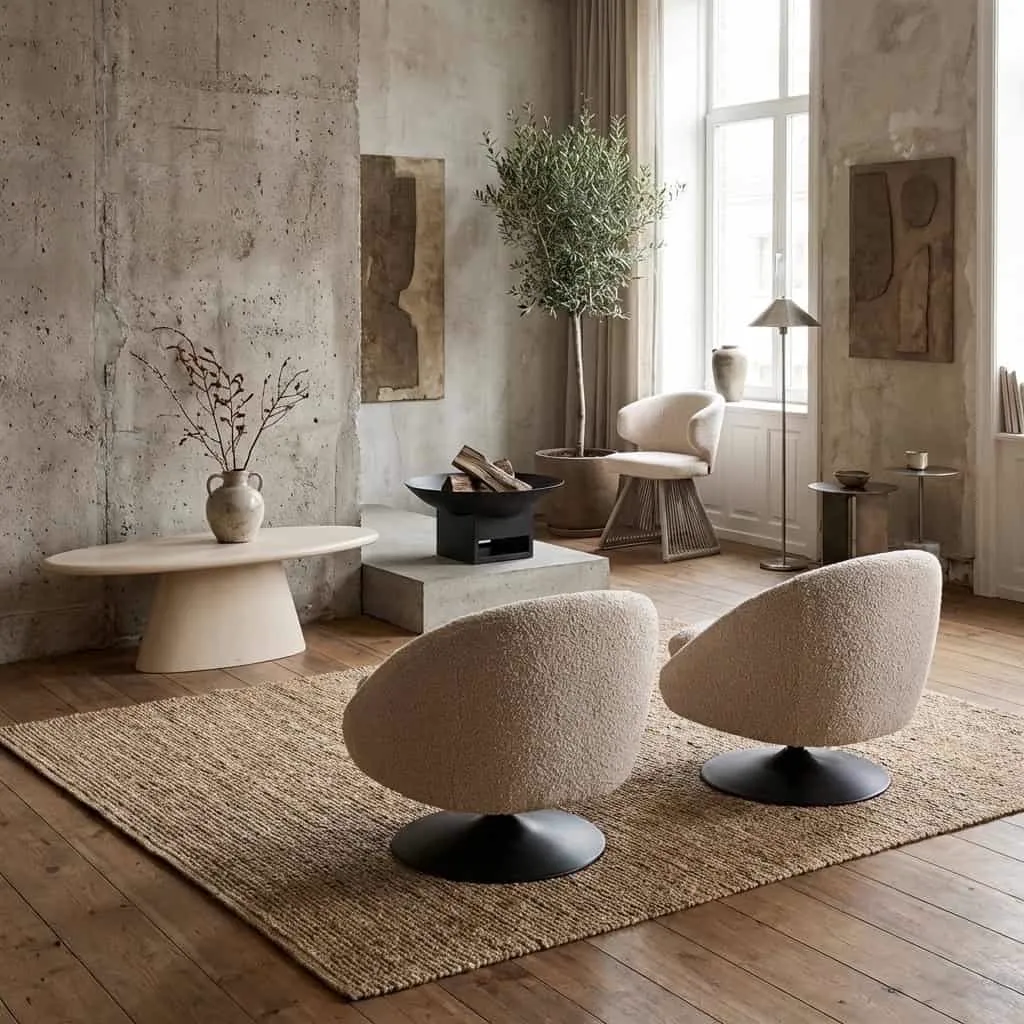 Lounge Sessel Nodo natural chunky drehbar - Richmond Interiors