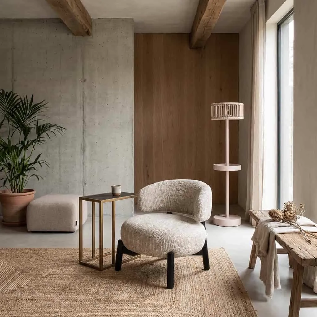 Loungesessel Ornella Beige Angora - Richmond Interiors