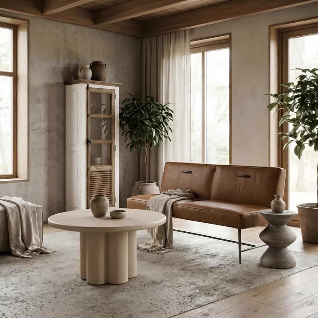 Melzo Round Dining Table beige - Tower Living