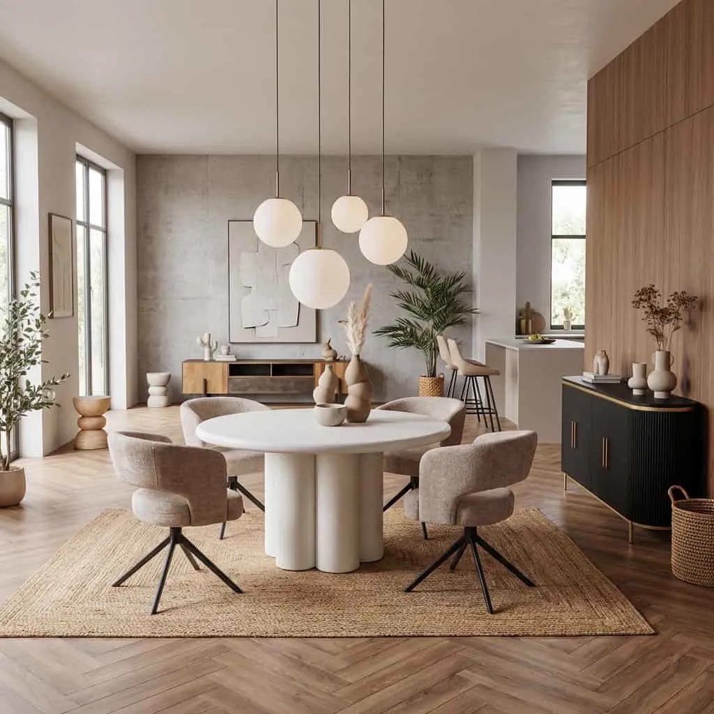 Melzo Round Dining Table White - Tower Living