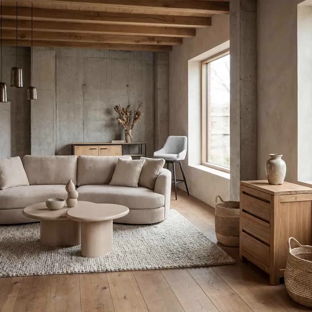 Couchtisch Melzo Rund Beige 90 cm - Tower Living