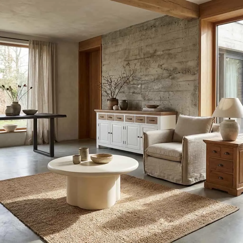 Couchtisch Melzo rund weiß 90 cm - Tower Living